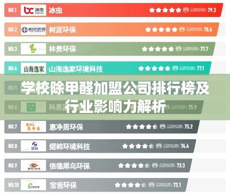 学校除甲醛加盟公司排行榜及行业影响力解析